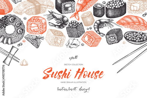 Vector sushi menu design