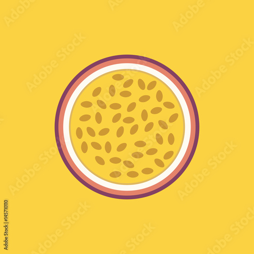  Passion fruit. Vector illustration.