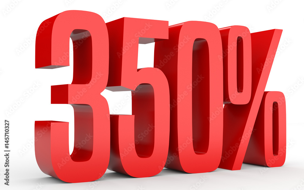 Three hundred and fifty percent. 350 %. 3d illustration. Three hundred and fifty percent. 350 %. 3d illustration.