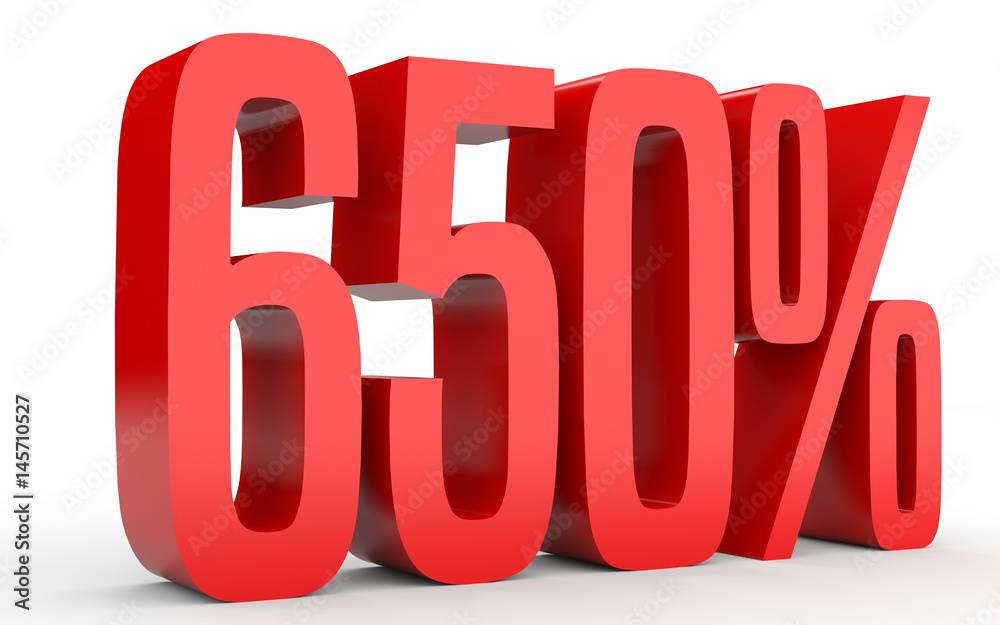 Six hundred and fifty percent. 650 %. 3d illustration. Six hundred and fifty percent. 650 %. 3d illustration.