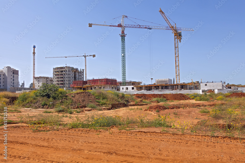 Fototapeta premium Construction of a residential area.