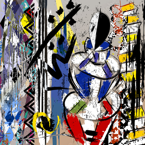 abstract painting, vintage art illustration, fictional artwork
