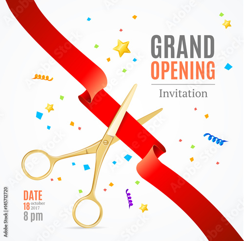 Grand Opening Invitation Card. Vector