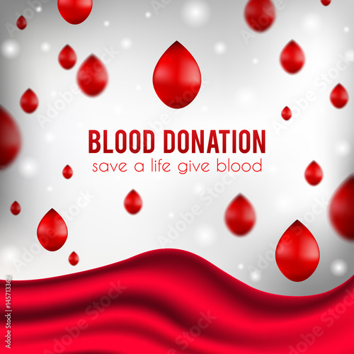 Blood donation poster, realistic illustration