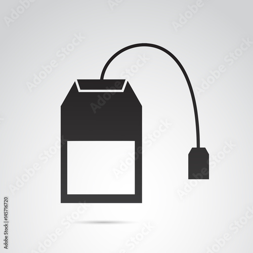 Tea bag vector icon.