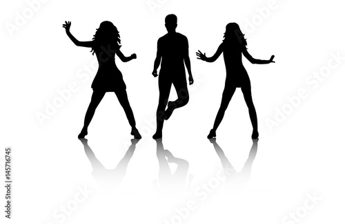 vector, silhouette of dancing people