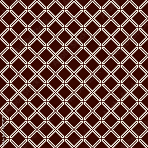 Minimalist seamless surface pattern. Simple modern print with crosses. Outline with geometric ornament.