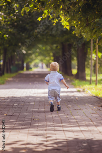 Little boy running