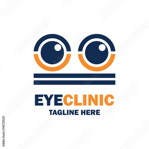 eye clinic / ophthalmic clinic / ophthalmology / optometrist icon with text space for your slogan / tagline, vector illustration
