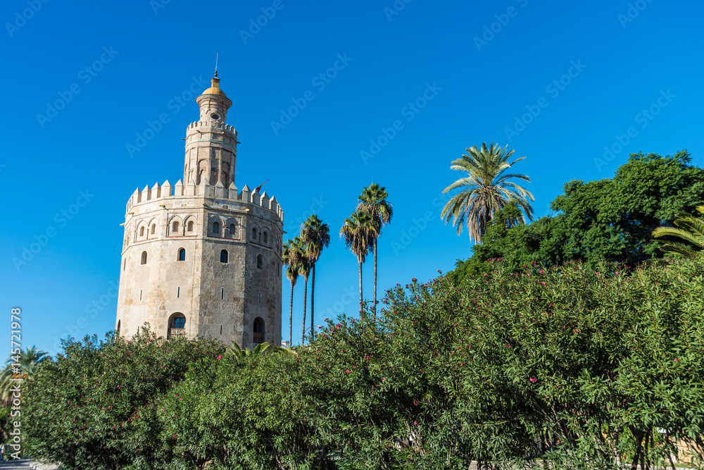 Gold Tower in Seville, southern Spain.