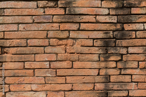 Grunge brick wall background. Background of old vintage brick wall