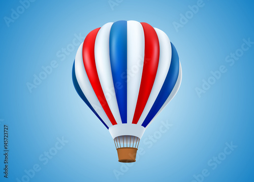 Hot air balloon in flight background.