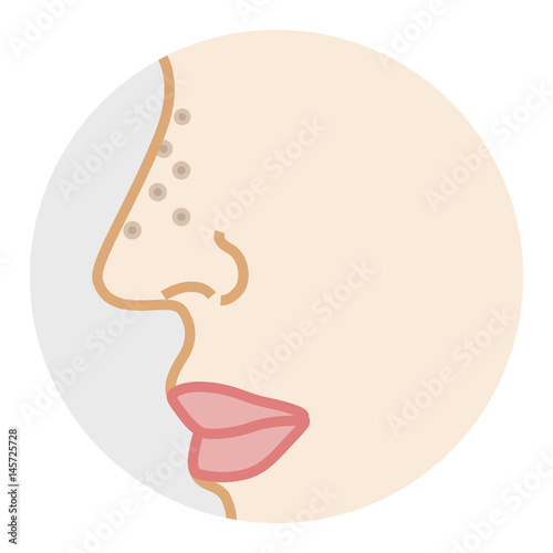Clogged Nose Pore -Side view　
鼻　毛穴　横顔