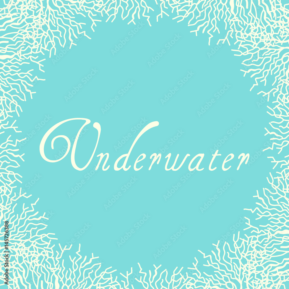 Naklejka premium Sea life vector background with corals