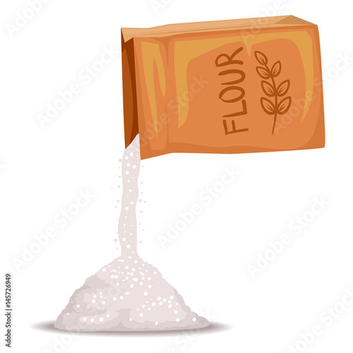 Vector Illustration of Box of Flour Pouring