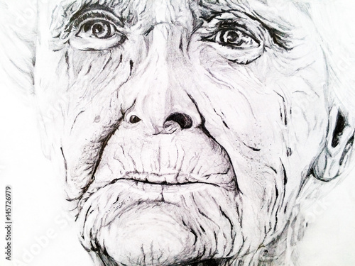 Buy Senior Happinesspencil Graphite Drawingportraitrealistic Online in  India  Etsy