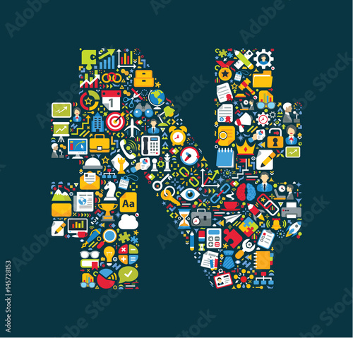 Business icons are grouped in 