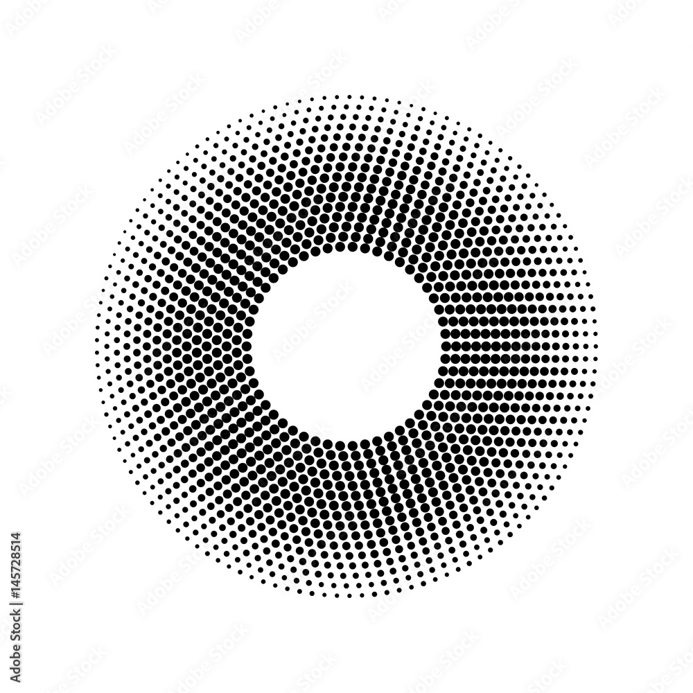 Vector halftone dots pattern. Design element with halftone effect. Isolated on white background.