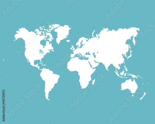 Fototapeta Naklejka Na Ścianę i Meble -  World map for infographic. Silhouette world map.