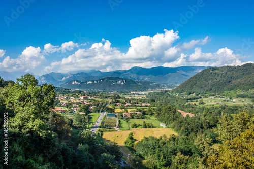 Italian hilltop view from the top of the mountain