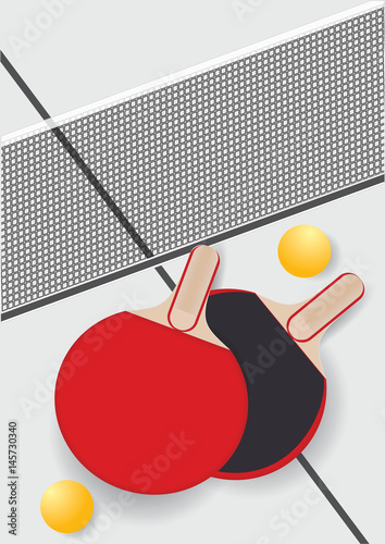 table tennis racket mesh balls isolated on a light background art creative vector illustration