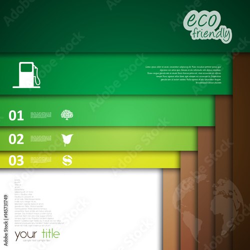 Ecology signs and symbols on tabs template