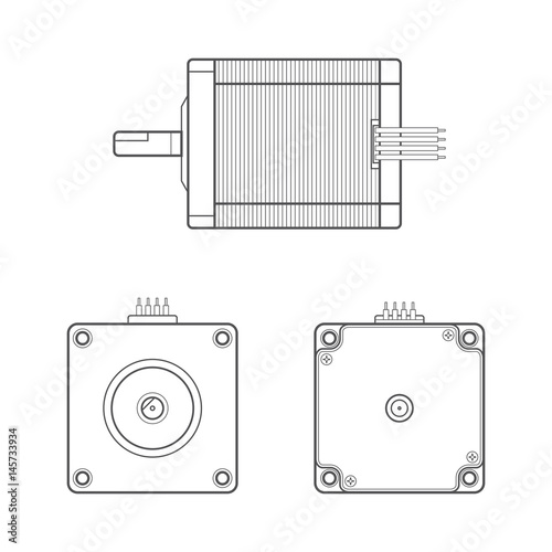 vector electric motor outline illustration.