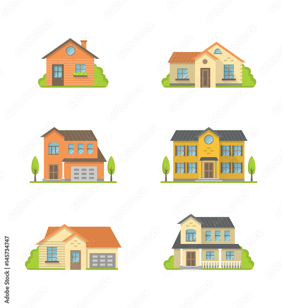 Houses flat icons Houses flat icons