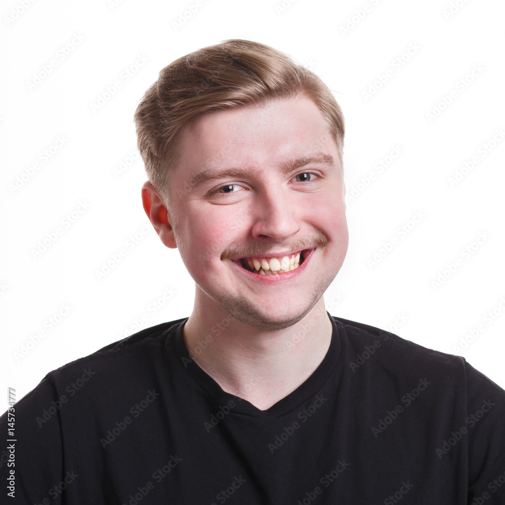 Facial expression, emotions, cheerful man laughing Facial expression, emotions, cheerful man laughing