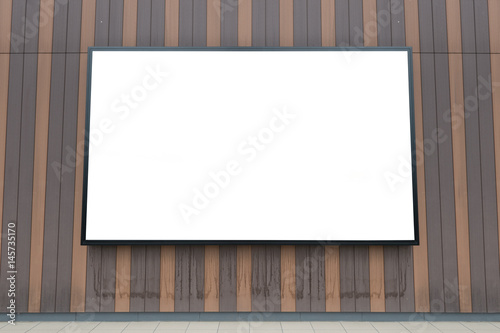 Large blank billboard on a street wall, banners with room to add your own text