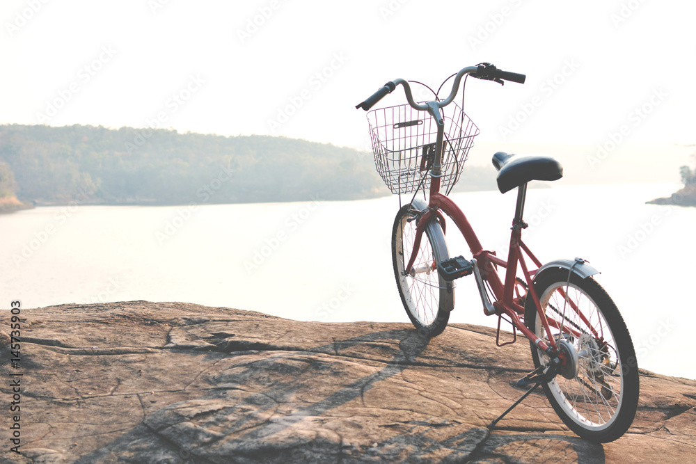 Fototapeta premium Hipster bicycle on nature background