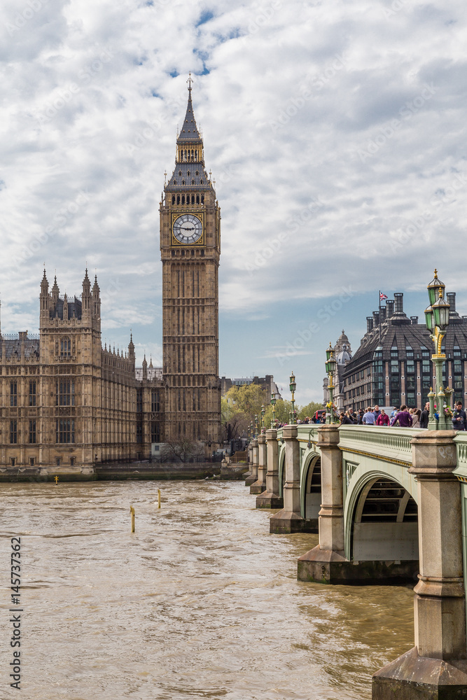 Big Ben Tower in the British Parliament in the City of London