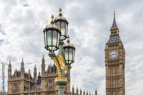 Big Ben Tower in the British Parliament in the City of London