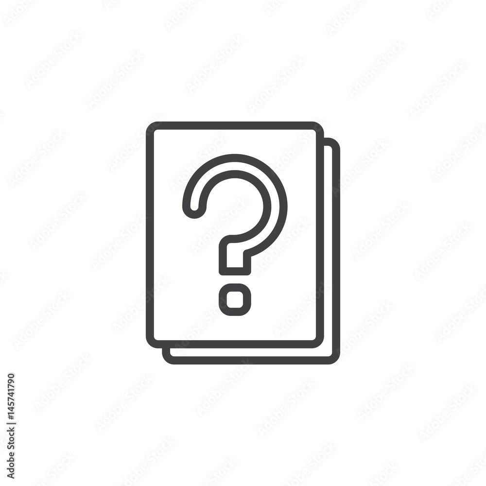 Question mark documents line icon, outline vector sign, linear style pictogram isolated on white. Symbol, logo illustration. Editable stroke. Pixel perfect Question mark documents line icon, outline vector sign, linear style pictogram isolated on white. Symbol, logo illustration. Editable stroke. Pixel perfect