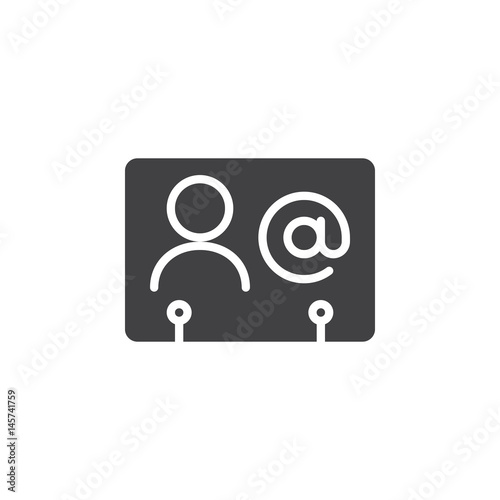 Business contact icon vector, filled flat sign, solid pictogram isolated on white. Symbol, logo illustration. Pixel perfect