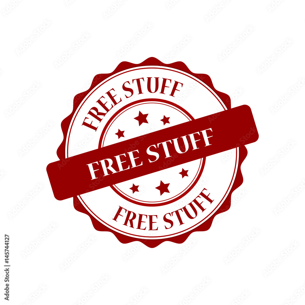 Obraz premium Free stuff red stamp illustration