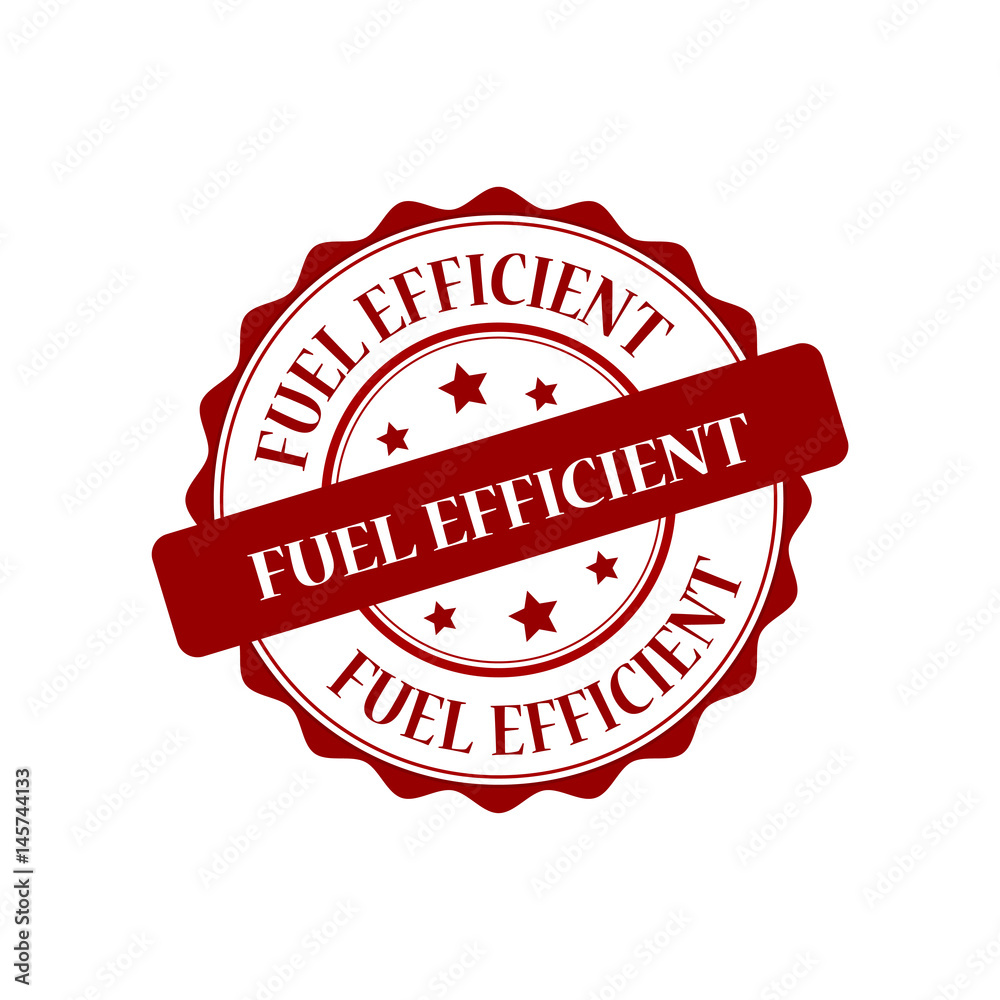 Obraz premium Fuel efficient red stamp illustration