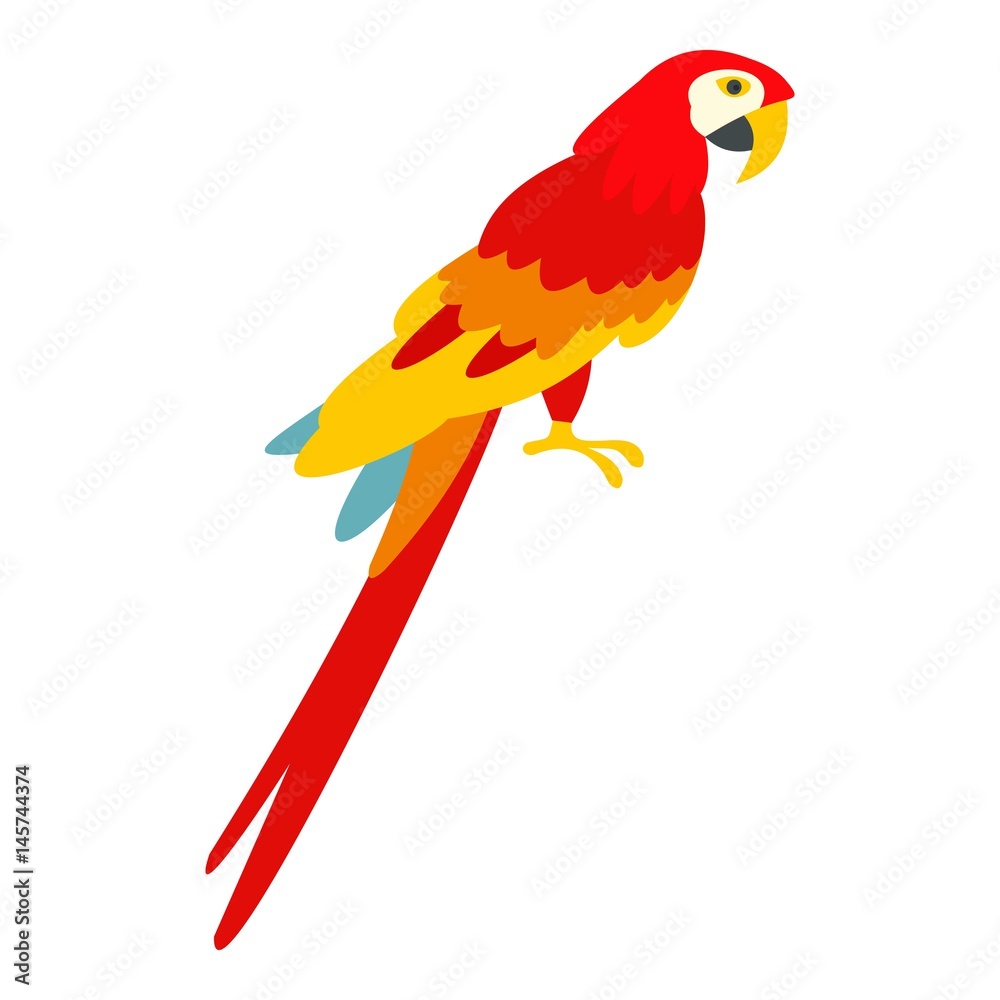 Scarlet macaws icon isolated Scarlet macaws icon isolated