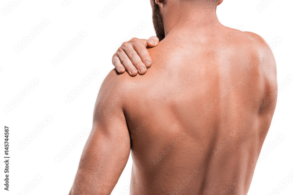 Man with pain in shoulder Man with pain in shoulder