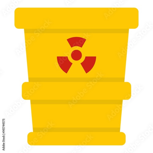 Ttrashcan containing radioactive waste icon