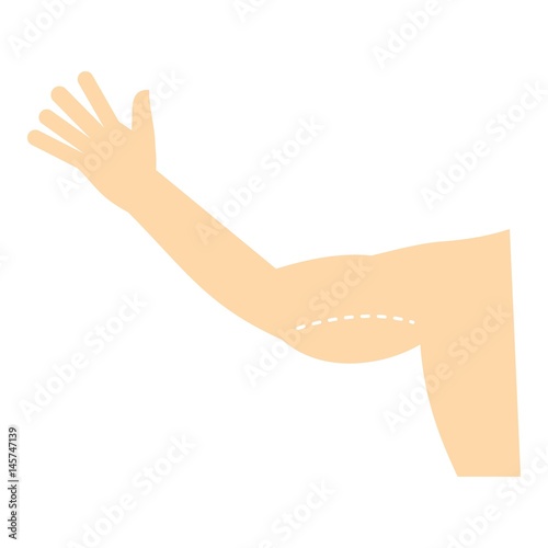 Plastic surgery of arm icon isolated