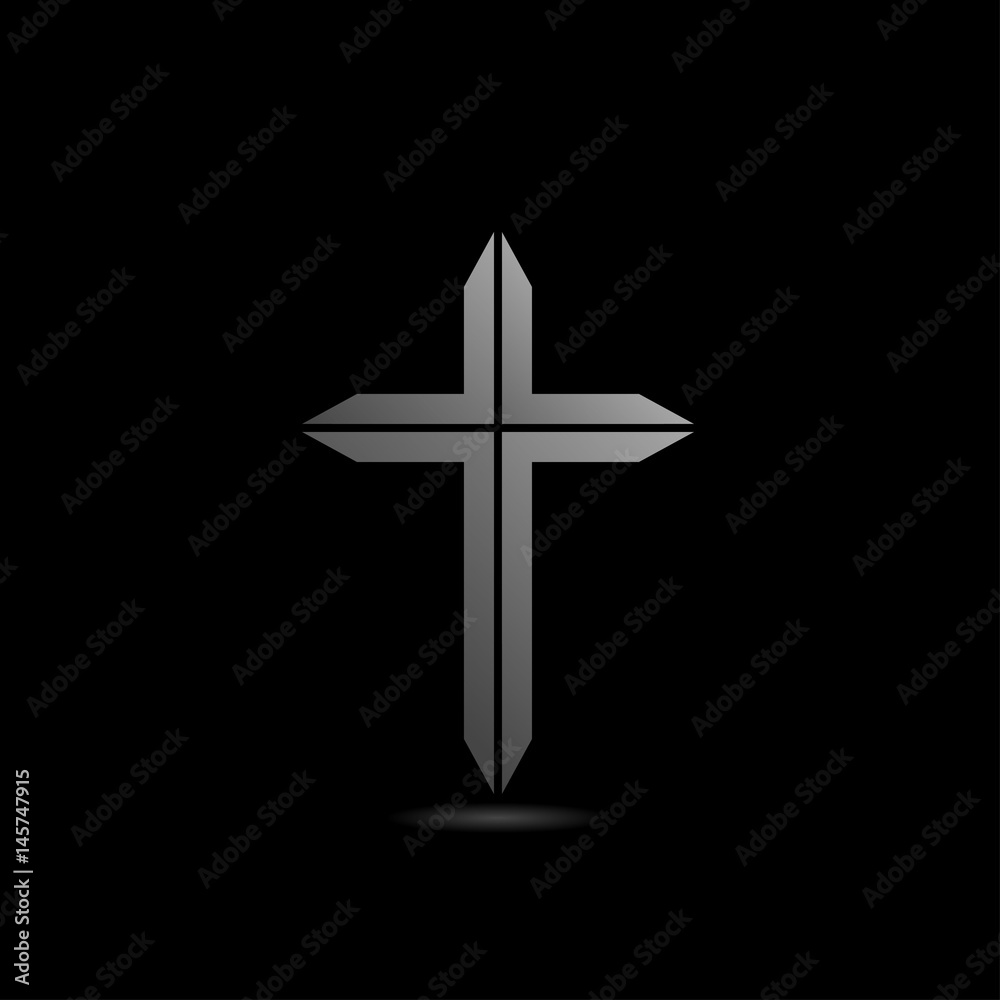 Silver Metal cross logo Silver Metal cross logo