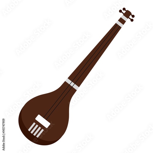 Traditional Indian sarod icon isolated photo