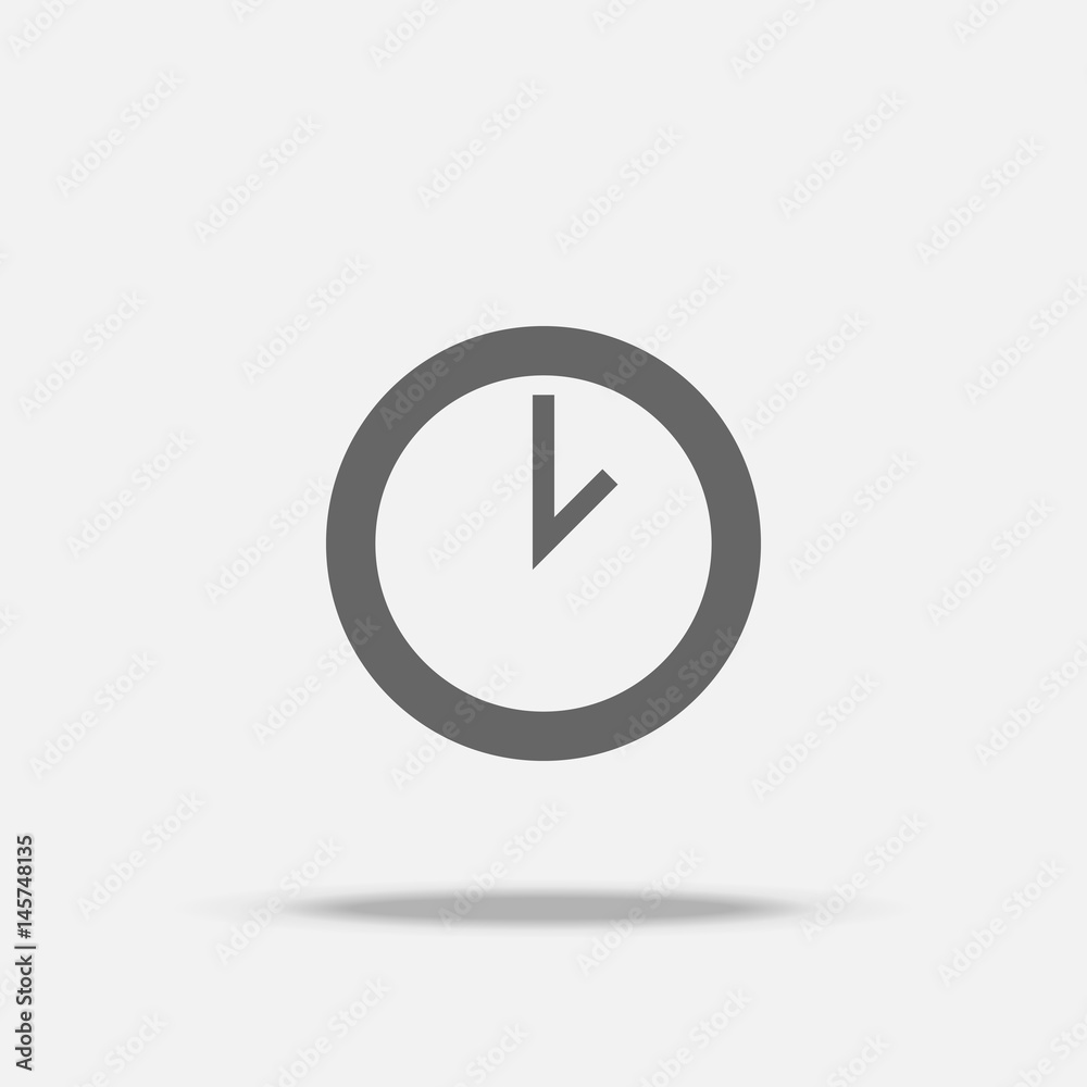 Clock Flat Design vector icon with shadow Clock Flat Design vector icon with shadow