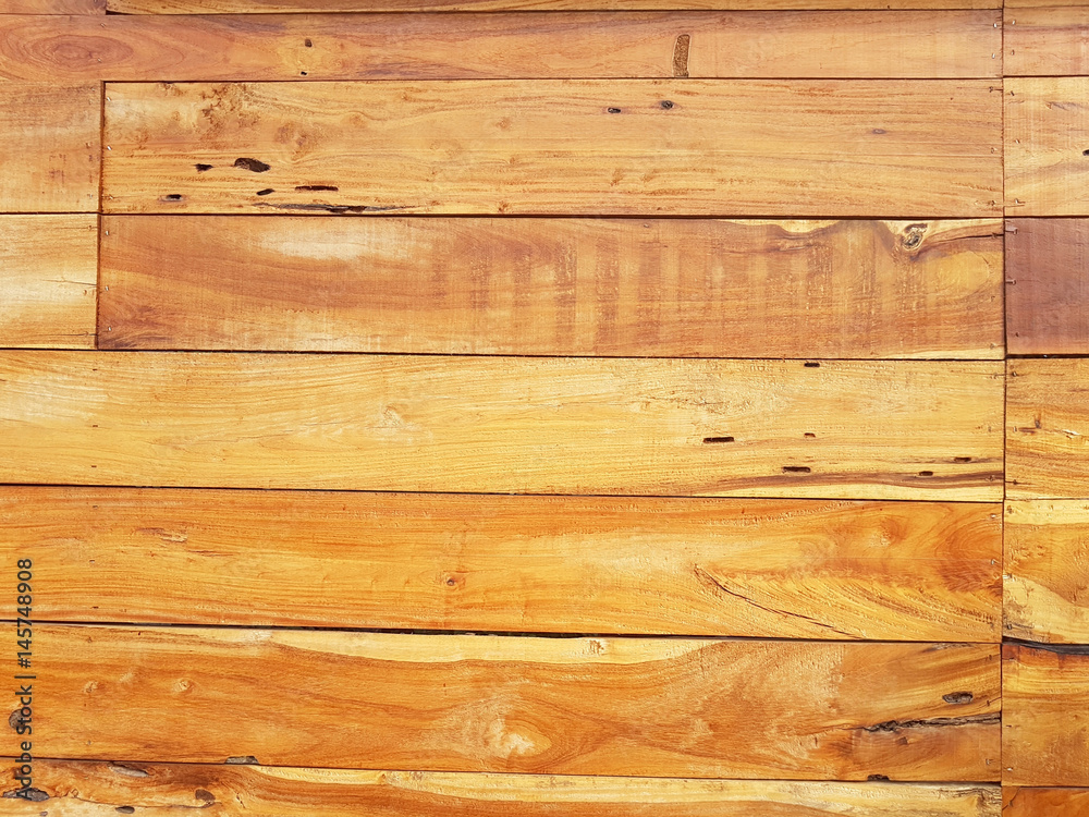 Fototapeta premium brown wood background texture with horizontal lines.