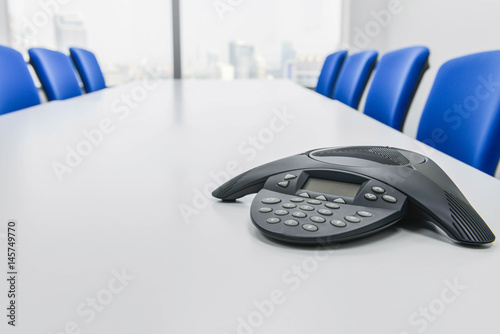 IP Conference device on the table in the meeting room