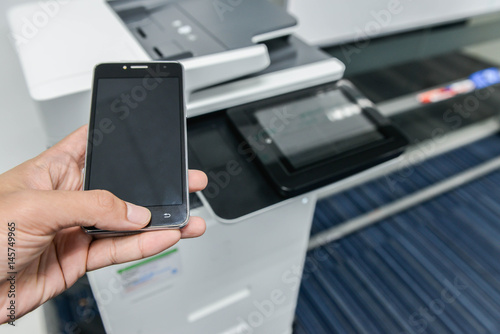 Using smart phone with printer to print the document