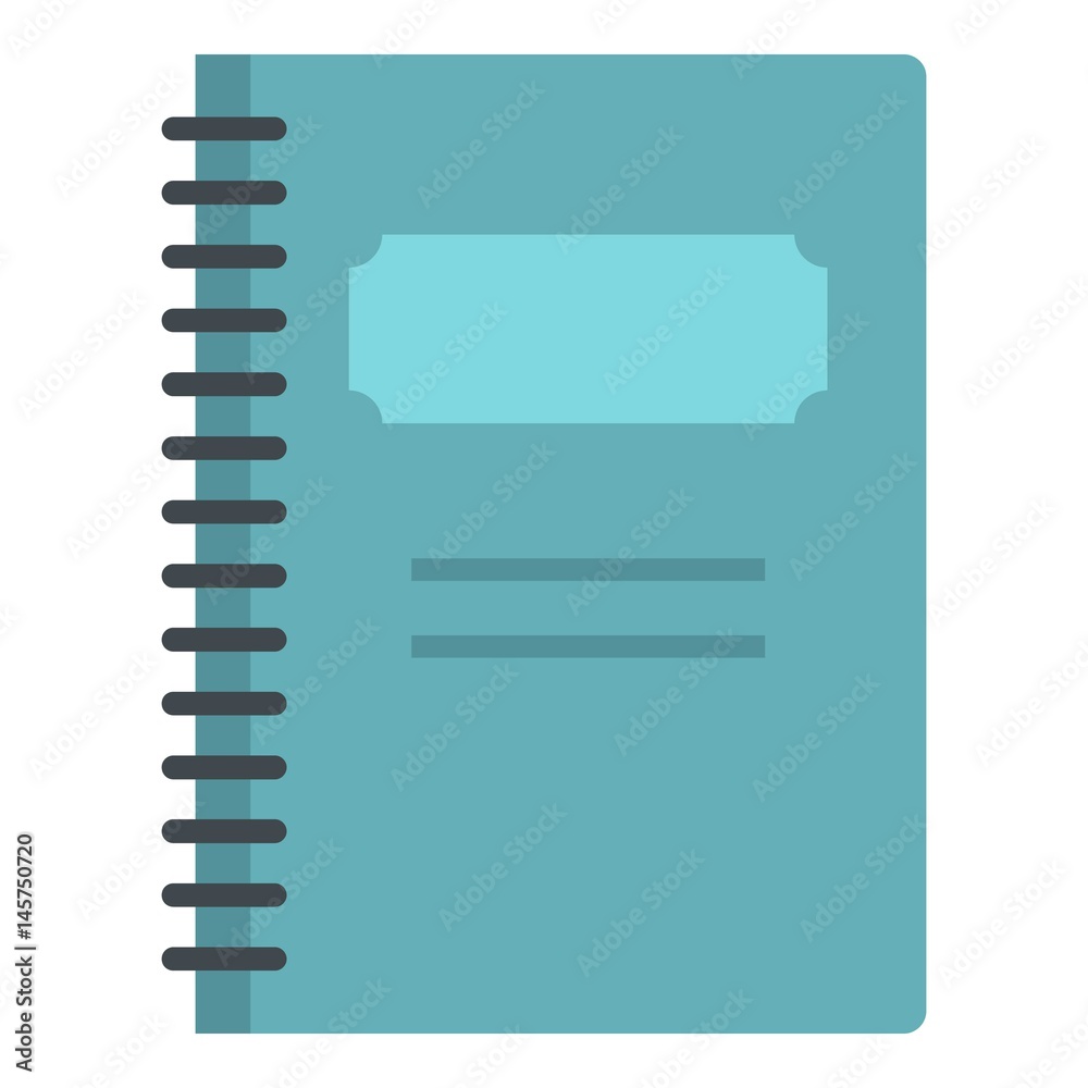 Blue closed spiral notebook icon isolated Blue closed spiral notebook icon isolated