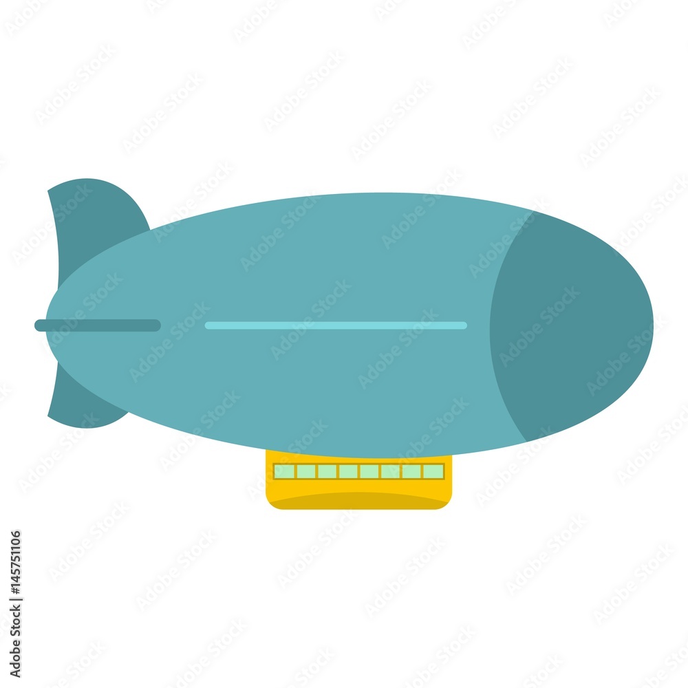 Fototapeta premium Blue retro dirigible icon isolated