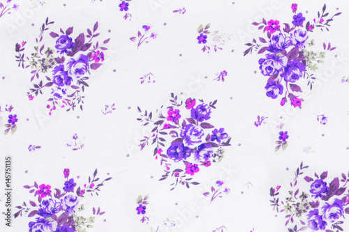 Vintage floral  flower on Fabric background.
